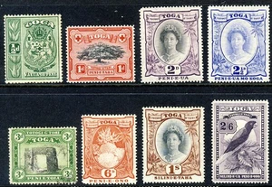 TONGA 1942-49 Definitive Set to 2/6d. SG 74 to SG 81 MINT (3d. Very Fine Used) - Picture 1 of 2