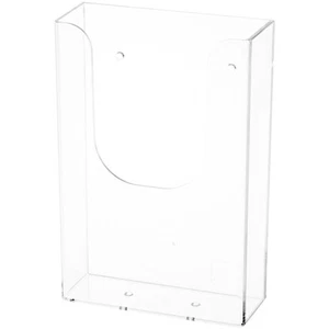 Plymor Clear Acrylic Brochure Holder (Wall Mount), Fits Documents Up to 4" Wide - Picture 1 of 1