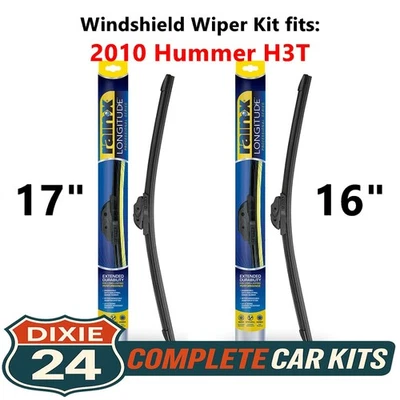 Rain-X Longitude Windshield Wiper Kit fits: 2010 Hummer H3T (17" & 16") - Imagem 1 de 4
