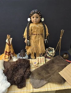 American Girl Kaya 18" Doll & Accessories Lot! Teepee, Furs, Campfire,... - Picture 1 of 17