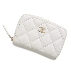CHANEL Classic zip coin purse Calfskin White AP0216 - Picture 1 of 9