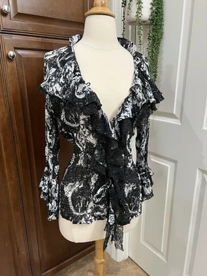 De Colección Y2K Cachichio Top Encaje Volantes Bruja Hada Grunge Oscuro Romántico Gótico Foto 1 de 4