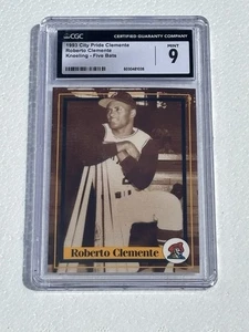 1993 City Pride Bread Roberto Clemente KNEELING FIVE BATS Graded 9 MINT CGC - Picture 1 of 2