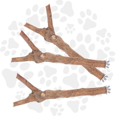 Happy Pet 3x Percha Rama Pájaro Madera GRANDE 42 cm | Accesorio Jaula Madera Natural Foto 1 de 3