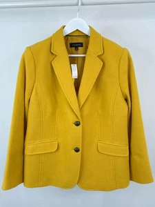 Talbots neu mit Etikett klassischer Tweed Wollmischung Stil Mode Arbeit Größe 16 Gold Damen Blazer - Bild 1 von 5