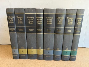 Gateway To The Great Books Set 1-4, 6-9 Encyclopedia Britannica - Foto 1 di 3