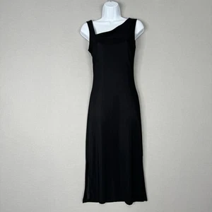 Vintage Necessary Objects Womens Dress Small Black Asymmetri Midi Whimsigoth Y2K - Picture 1 of 15