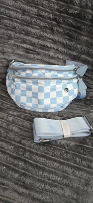 Mini bolso de hombro/bolso de álbum azul a cuadros Ali Foto 1 de 4