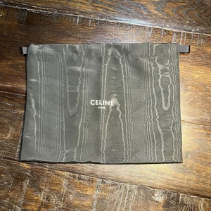 Celine Paris Sacchetto antipolvere con coulisse Moire nero borsa portaoggetti viaggio 15,25x12" - Foto 1 di 4