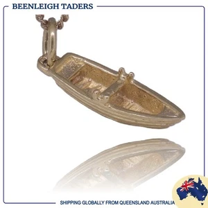 Yellow Gold ROW BOAT CHARM Guaranteed Genuine 9ct / 9k Gold Excellent Condition - Picture 1 of 11