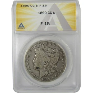 1890 CC Morgan Dollar F 15 ANACS Silver $1 Coin SKU:I20821 - Picture 1 of 4