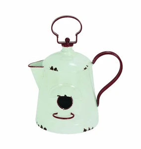 Metal Campfire Teapot Coffeepot Bird House Birdhouse Outdoor Decor - Picture 1 of 1