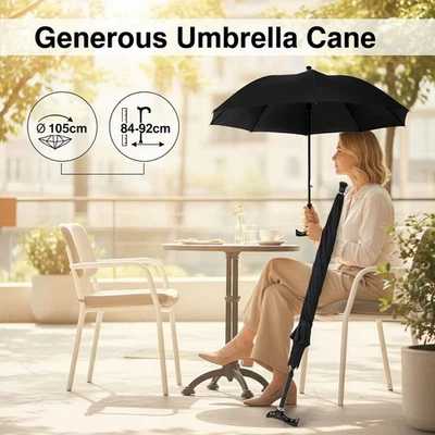 SQ PROFESSIONAL 2 in 1 Walking Stick Umbrella Cane Hiking Stick Umbrella Outdoor Walking Cane