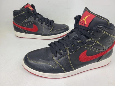 Air Jordan 1 Retro Phat Premier Maize Black Leather Red 375173-062 Men's Size 13 - Imagem 1 de 4