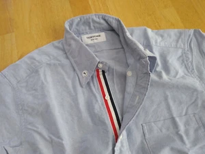 NWOT Thom Browne Blue Oxford Grosgrain Button Down TB4 16-35 MSRP $425 - Picture 1 of 5