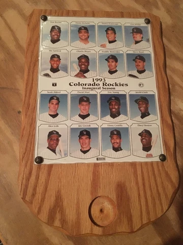 Plaque Wood 1993 Colorado Rockies Team MLB Cover