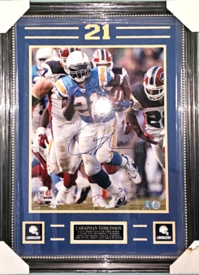 LaDainian Tomlinson HOF San Diego Signed Framed 16x20 Photo JSA COA G95134 - Image 1 of 4