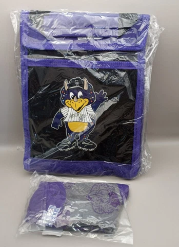 NEW Colorado Rockies Rookies Kids Fan Club Lot (2) Dinger Lunch Bag & Socks Cover