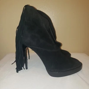 Burberry Women's Suede High Heel Wrap Slip On Size 40.5 Italy - Picture 1 of 23