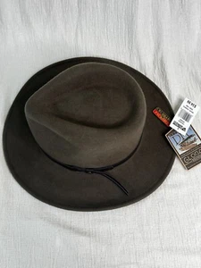 Dorfman Pacific DPC 100% Wool Hat Dark Brown Western Sz Sm/Med Leather Band NEW - Picture 1 of 10