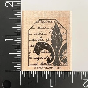 Stampin Up Fleur De Lis etichetta scritta troppo formidabili etichette 2006 timbro gomma - Foto 1 di 2