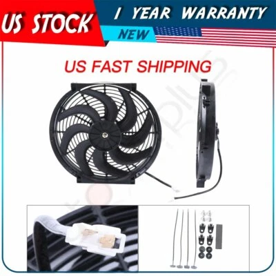 Radiator Condenser Cooling Fan Universal 14" For 2000 2001 2002-2015 Ford Focus - Image 1 of 4