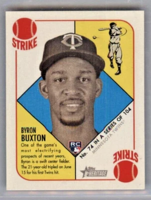 2015 Topps Heritage '51 Collection Mini Red Back Byron Buxton Rookie #74 TWINS - Image 1 of 2
