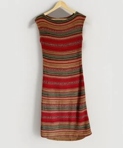 Lauren Ralph Lauren Women Southwestern Blanket Striped Maxi Linen Dress Size S - Picture 1 of 8