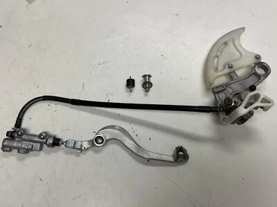 2005 05 Honda CRF250R CRF 250 OEM Rear Brake Assembly Caliper Master Cylinder - Image 1 of 4