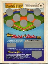 ⚾️ 1992 Topps Match The Stats Insert ⚾️ Warren Spahn, Stat: 191  (1 of 52)