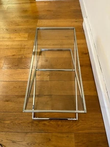 Glass Top Steel Base Coffee Table - Picture 1 of 5