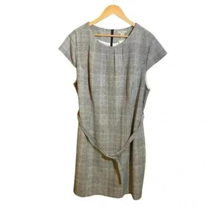 NWT H&M Women's Belted Midi Knee Length Sheath Dress Professional Grey XXL - Picture 1 of 17