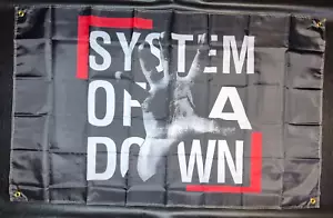 SYSTEM OF A DOWN Fabric Flag Banner 150cm x 90cm heavy metal - Foto 1 di 1