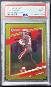 2021 Donruss Tom Brady Press Proof Gold #/50 SP FOIL PSA 9 Mint POP 2 BUCCANEERS - Bild 1 von 5