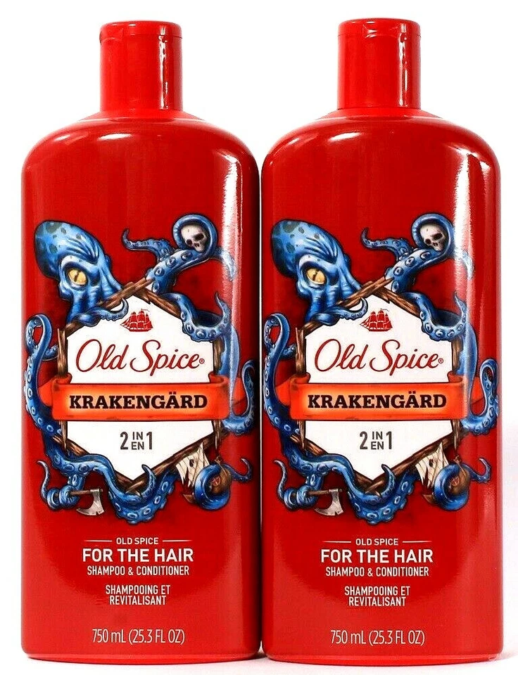 2 Bottles Old Spice 25.3 Oz Krakengard 2 In 1 For The Hair Shampoo & Conditioner - Image 1 of 1