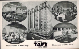 Berühmtes Hotel Taft New York City Roxy Radio Stadt Wolkenkratzer Architektur Postkarte - Bild 1 von 2