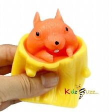 2 X Pop Up Squirrel Toy For Kids-Pop Out Fidget Toy-Yellow &Orange