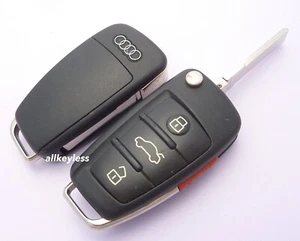 1 OEM AUDI flip keyless entry remote fob NBGFS12A71 + NEW MQB48 CHIP & KEY BLADE - Picture 1 of 4