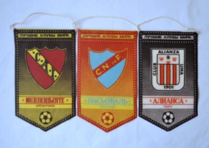 Football Club Pennant vintage Lot 3x South American Soccer logo team fan banner - Picture 1 of 7