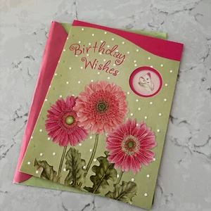 Tarjeta de felicitación de día especial deseos de cumpleaños con sobre a juego flores de primavera - Imagen 1 de 9