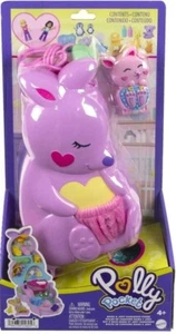 Polly Pocket Mama & Joey Kangaroo Purse 2in1 Compact Playset Dolls & Accessories - Picture 1 of 6