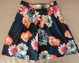Dotti Skirt Women's Size 10 Blue Floral A-Line Knee Length Lined Summer Party - Foto 1 di 9
