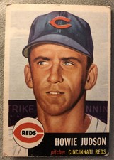 1953 Topps Howie Judson Baseball Card #12 Cincinnati Reds Low Grade