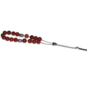 De colección Hombres Estate Komboloi Preocupación Griega 19 Oración Ámbar Cuentas Esterlina 16" Mala - Imagen 1 de 7