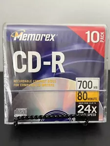 Memorex CD-R 10 Pack 700 MB 80 Minute 24X Multi Speed New Sealed - Picture 1 of 3
