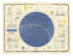 Vintage Karte "The Daily Telegraph Sky At Night Map" Geographia Ltd, c.1960 - Bild 1 von 10