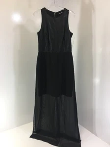 GIANNI BINI MUJER CHIFÓN SUPERPUESTO GRACIA MAXI VESTIDO NEGRO PEQUEÑO NUEVO CON ETIQUETAS - Imagen 1 de 10