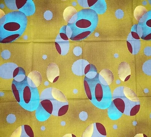 African Mod Discs Print Fabric 1 yards - Picture 1 of 2