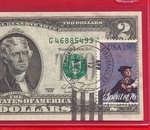 US 2 Dollar Bill 1976 ( CHICAGO G ) Lucky Money Note Stamp Cancel Uncirculated - Picture 1 of 3