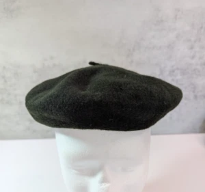 Vintage Vrai Basque Black Beret 100% Impermeable Pure Laine Wool Made in France - Picture 1 of 8
